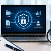 Maine map, TPA and PBM binders, audit rights checklist, and a laptop displaying secure claims data access and transparency. 2026 Maine audit act.