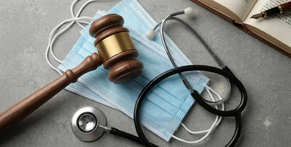Gavel and stethoscope concept representing legal compliance and enforcement of ERISA health plan data access transparency with audits, pricing, and documentation.